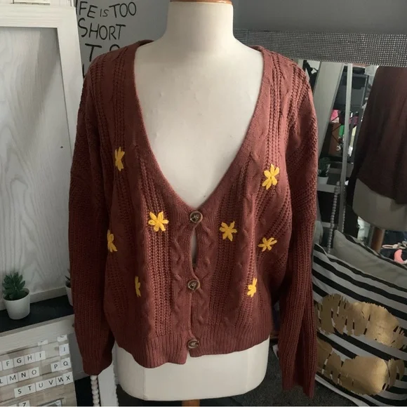 Shein | cardigan with floral pattern size 2x - Picture 2 of 4